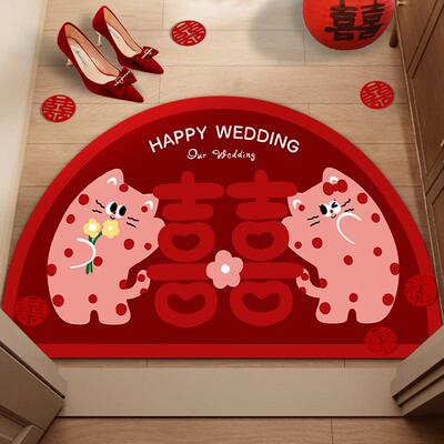 高档结婚地垫礼喜字婚房布