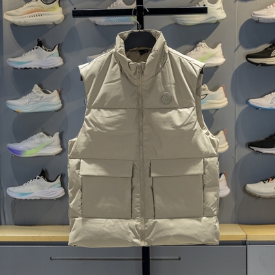 李宁羽绒马甲男子2025冬季新款防泼水立领鸭绒保暖运动服AMRV047