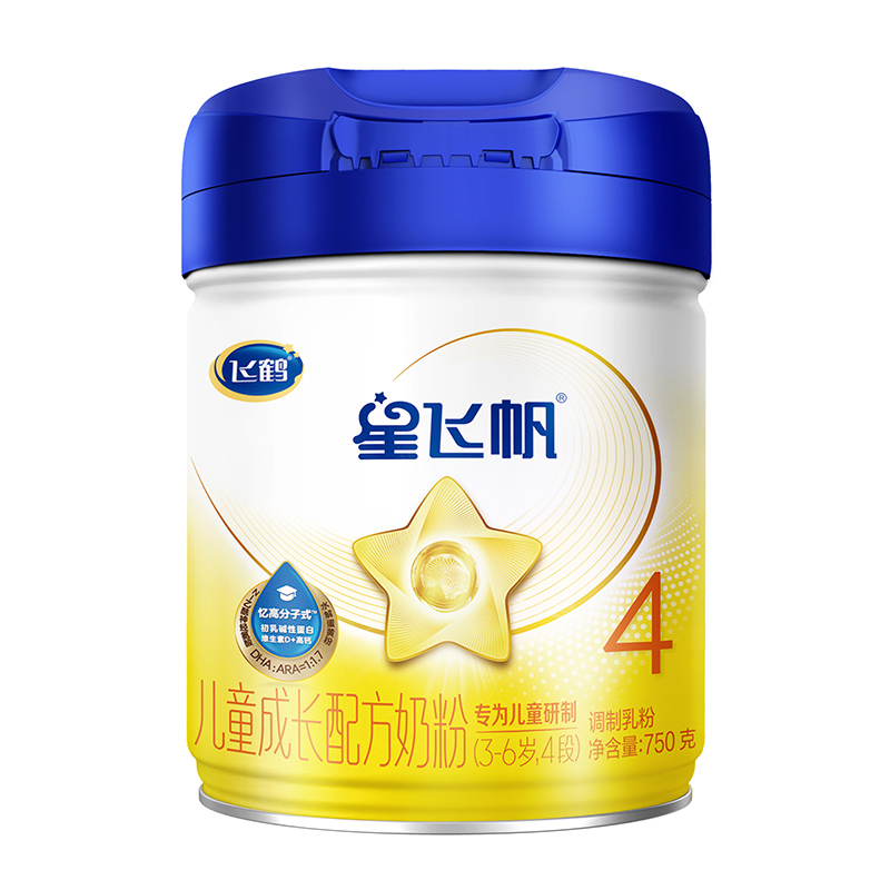 飞鹤星飞帆4段3-6岁儿童配方牛奶粉750g*1罐