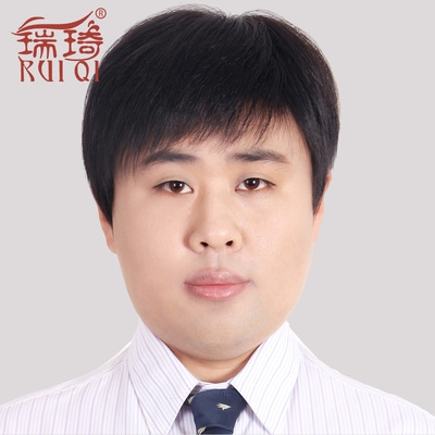 正品假发男短发中老年男士假发真发短直发韩版帅气男生整顶轻薄假