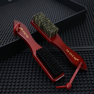 BARBER复古油头刷子扫雕刻碎发刷男士发廊木专业美发工具渐变刷