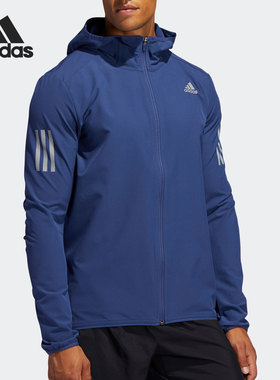 Adidas/阿迪达斯正品男子运动休闲连帽训练跑步夹克 FR0800