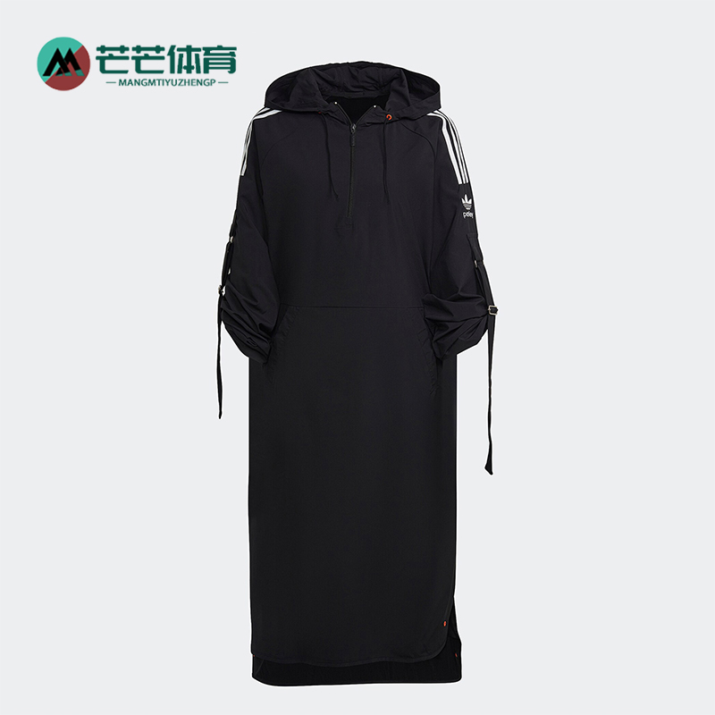 阿迪达斯女士绳连帽连衣裙
