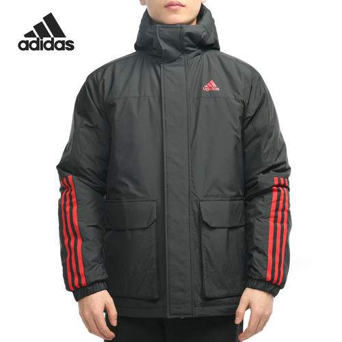 阿迪达斯男户外连帽棉服