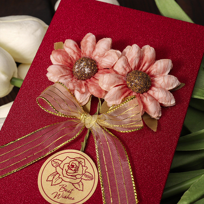 布艺花朵红包2023新款个性创意缎面千元加厚红包袋结婚回礼利是封