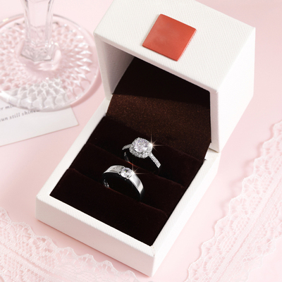 仿真莫桑钻戒假戒指结婚一对开口可调节情侣求婚对戒高级婚礼仪式