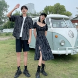 Парная одежда для влюбленных, летняя одежда, небольшой дизайнерский комплект, приталенный корсет, платье, юбка, тренд сезона, французский стиль