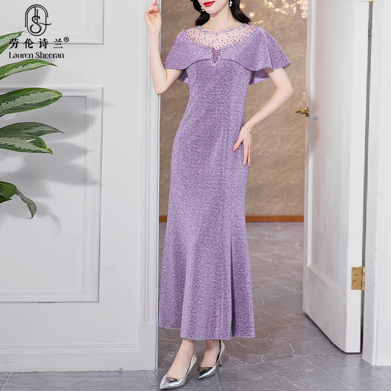 婚礼妈妈装连衣裙女中长款