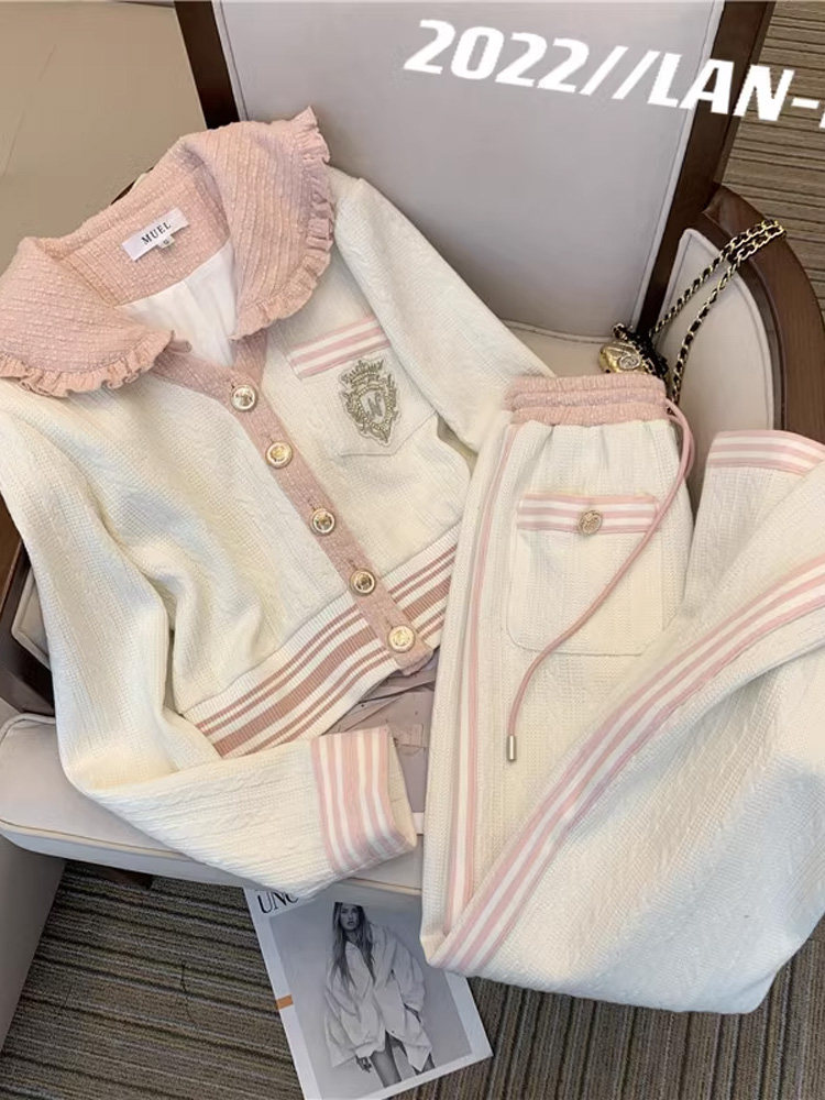 SMALL FRAGRANCE SUIT 2024 NEW WOMENS SPRING CASUAL FASHION AGE REDUCTION EARLY SPRING TWO-PIECE SET