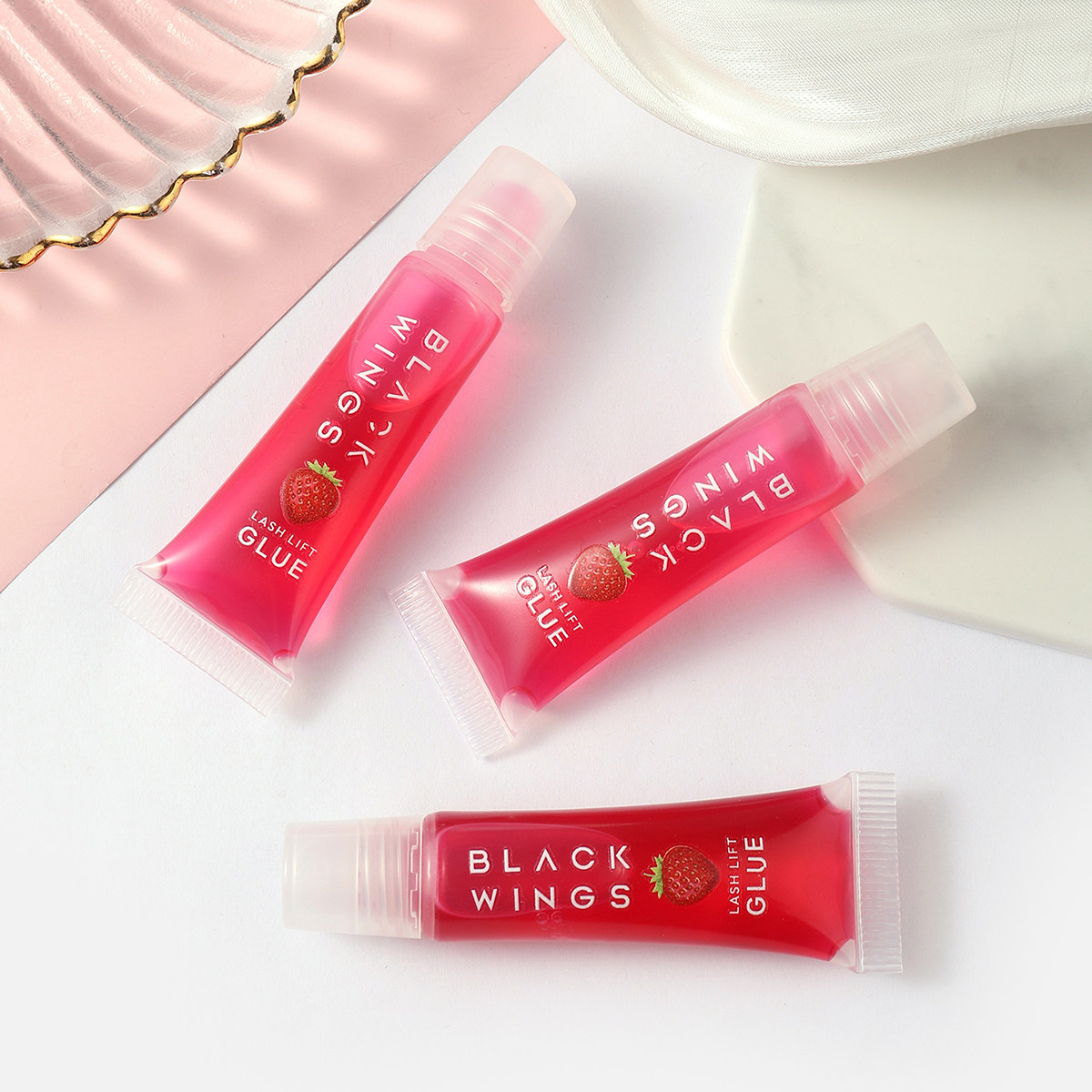黑之羽草莓系列翘睫术胶水烫睫毛粉色粘合剂清水可擦易粘贴易擦洗,彩妆/香水/美妆工具,化妆/美容工具,淘宝优惠券,粉丝福利购,淘宝优惠卷