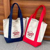 美国自制trader 潮流大容量帆布购物袋手提单肩包托特包 joes时尚