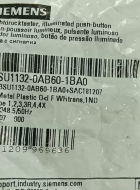 西门子按钮 3SU1132-0AB60-1BA0 议价