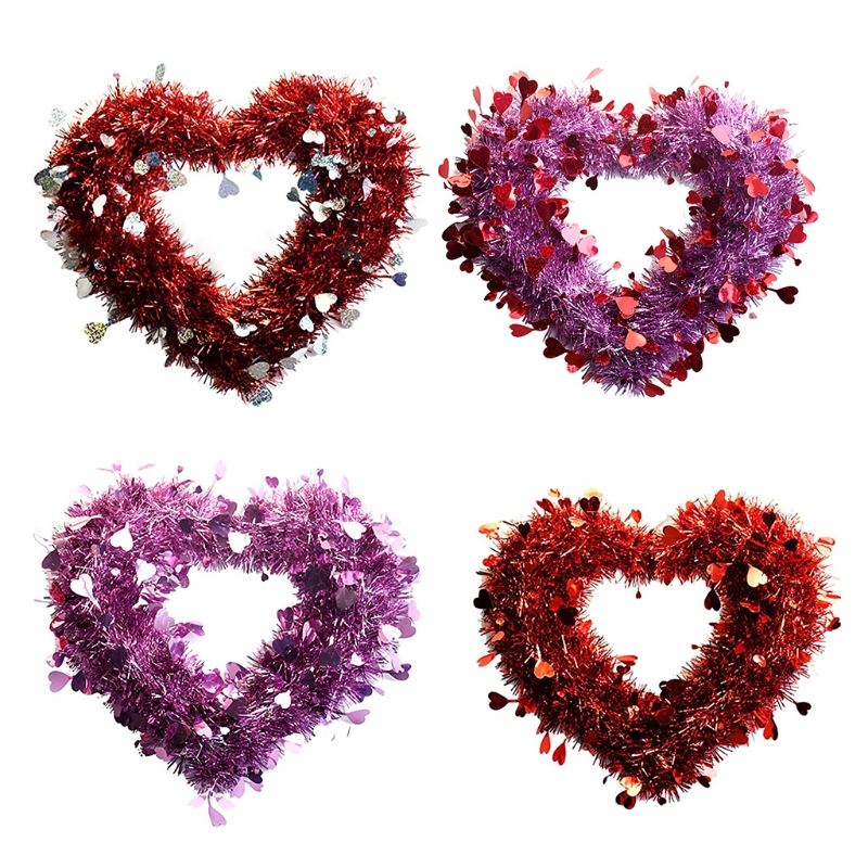 valentine heart wreaths heart shaped wreaths with foil heart
