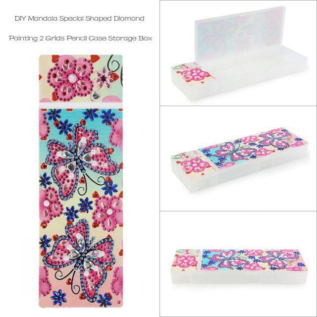 diy special shaped diamond painting 2 grid pencil case butte