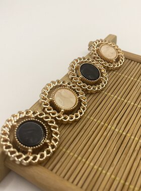 金属纽扣镂空麻花边手缝高脚扣子