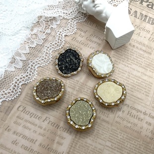 大理石色金属纽扣复古不规则异性外套大衣装饰扣个性时尚diy辅料