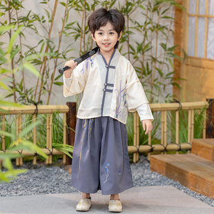 男孩长袖传统汉服民族服饰2025女童毕业照民俗表演男童中式华服装