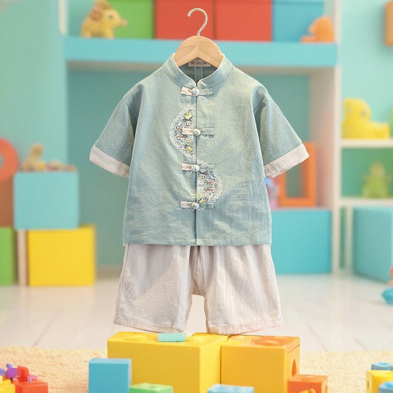 男孩端午节汉服传统中式国学幼儿园国学礼服表演男童华服礼仪套装