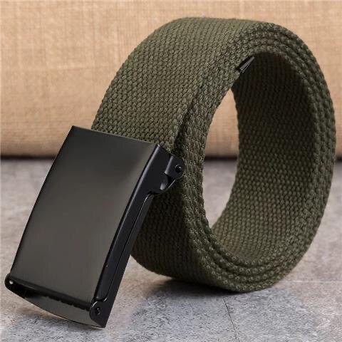 Casual men's canvas belt, Korean-style colorful fashionable smooth buckle belt, and women's simple solid color canvas belt thumbnail 8