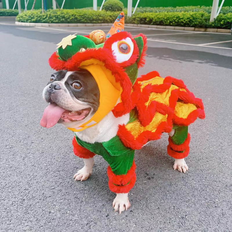 舞狮狗衣服猫咪狮子装狗狗服装