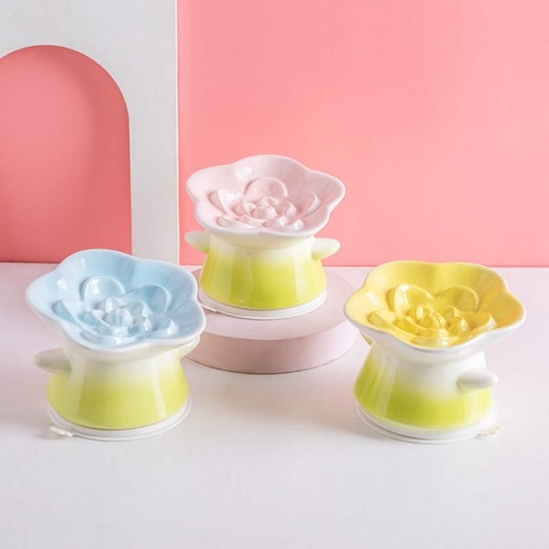 花朵猫碗陶瓷慢食碗宠物缓食碗斜口吃粮防噎食盆防打翻小型犬狗碗,宠物/宠物食品及用品,猫狗碗/慢食碗,淘宝优惠券,粉丝福利购,淘宝优惠卷