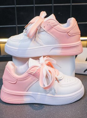 女式运动鞋渐变色小白鞋2025春秋季新款平底跑步休闲鞋学院风单鞋