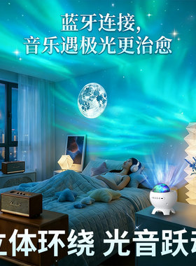 卧室星空极光蓝牙音乐助眠小夜灯