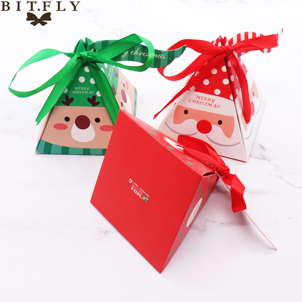 10 pcs/set merry christmas candy box christmas tree santa cl