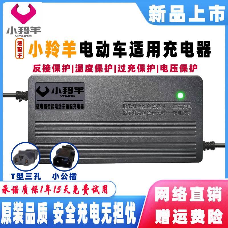 小羚羊电动车电瓶智能充电器48V12AH60V20AH72V32AH新国标小公插