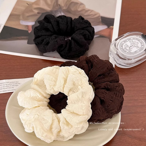 简约气质褶皱大肠发圈女丸子头