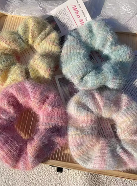 秋冬韩国新款毛绒大肠发圈温柔气质淑女头绳发绳皮套发饰网红皮筋