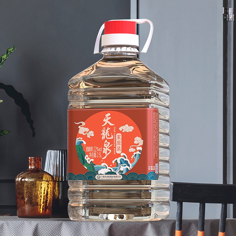 天龙泉22度家庭装低度酒散装 5斤桶壶装广西酒米香口感2.5L