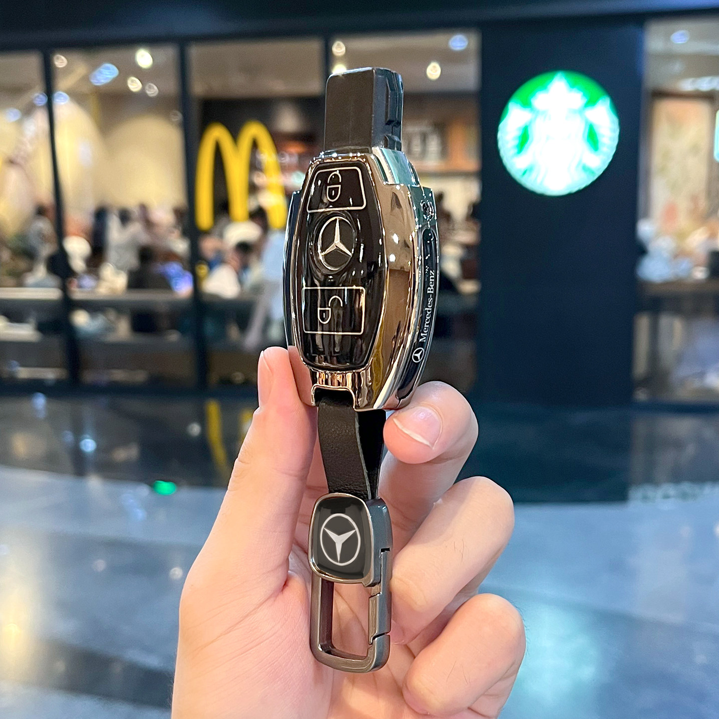适用奔驰钥匙套C260L汽车GLE300包450GLA200壳S400扣GLB220高级感
