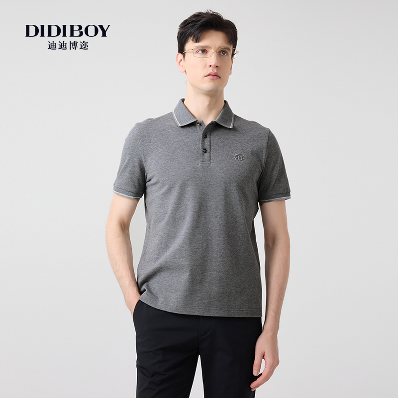 【100%棉】DIDIBOY迪迪博迩2025春夏季新款男士亲肤纯棉短袖T恤衫