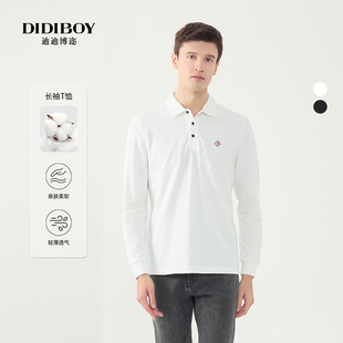 款 休闲亲肤翻领长袖 DIDIBOY迪迪博迩春秋季 男士 简约T恤 polo衫 时尚