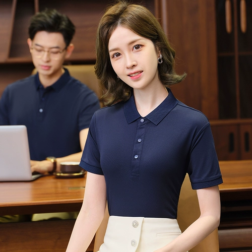 Летняя шелковая футболка polo для работы, делается под заказ, с печатью вашего логотипа, с вышивкой