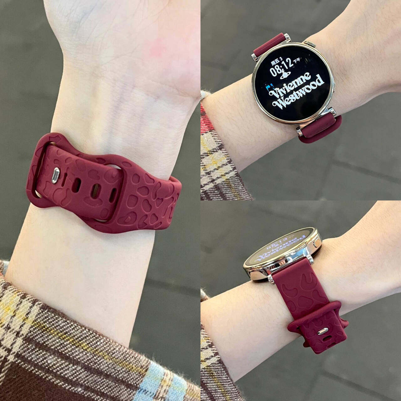 适用华为GT6/GT7猫爪纹硅胶表带GT6pro/Watch1手表女款透气高级感流行GT4表带夏季替换带B5防水gt7同款液态胶图片