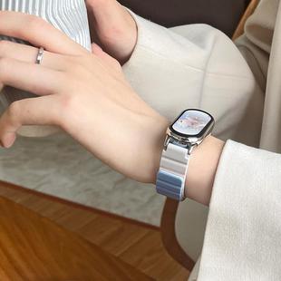 适用小米手环9表带新款硅胶NFC磁吸替换表带xioami8智能运动简约正品高级男女官方原装夏天液态防水透气表链