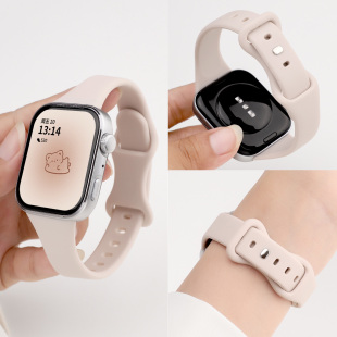 适用华为fit4表带硅胶小蛮腰新款 液态硅胶表带watchFit4Pro高级感流行男女替换带 Fit3蝴蝶金属扣细款