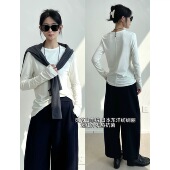 T恤内搭打底衫 日本日系外贸女装 打牌进口绸丽羊绒灵芝多糖长袖 女