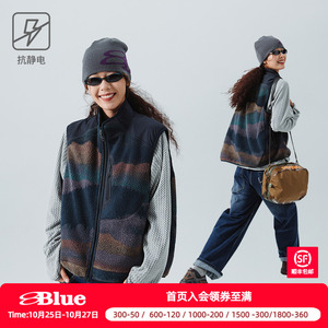NothommeBLUE蓝岐山脉2024秋冬抗静电耐磨保暖羊羔绒情侣马甲男潮