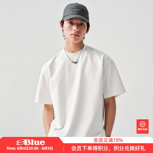 蓝岐户外运动二醋酸环保纯色T恤2026夏季新款透气舒适五分短袖男