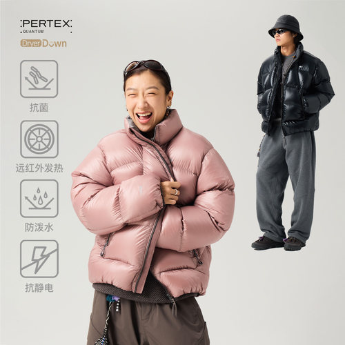 蓝岐PERTEX银翼2.0保暖抗静电750蓬95拒水鹅绒立领轻量面包羽绒服