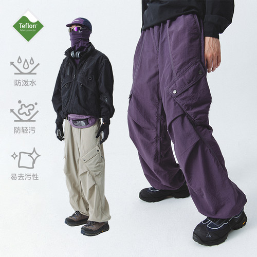 NOTHOMMEBLUE弧线口袋工装裤