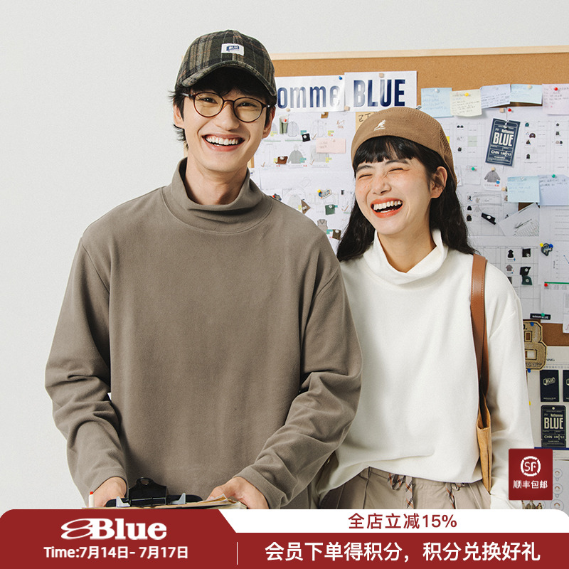 NOTHOMMEBLUE德绒高领长袖T恤