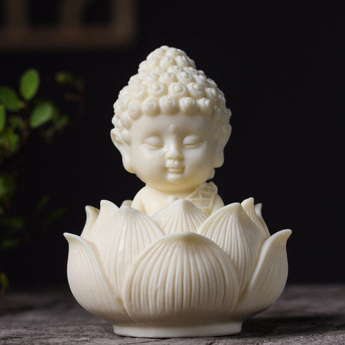 象牙果雕刻Q版如来佛加莲