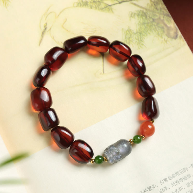 天然血珀貔貅手串5015