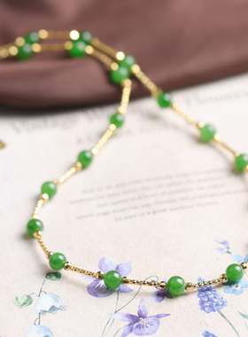 熹瑞和田碧玉锁骨链32