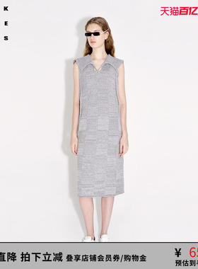 VVNK JANE PLUS春季新款宽松羊毛大格子背心连衣裙女J411172636A