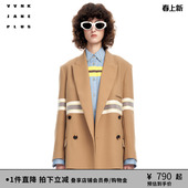 慵懒男友风条纹羊毛西装 VVNK 新品 PLUS春季 女J312753001A JANE